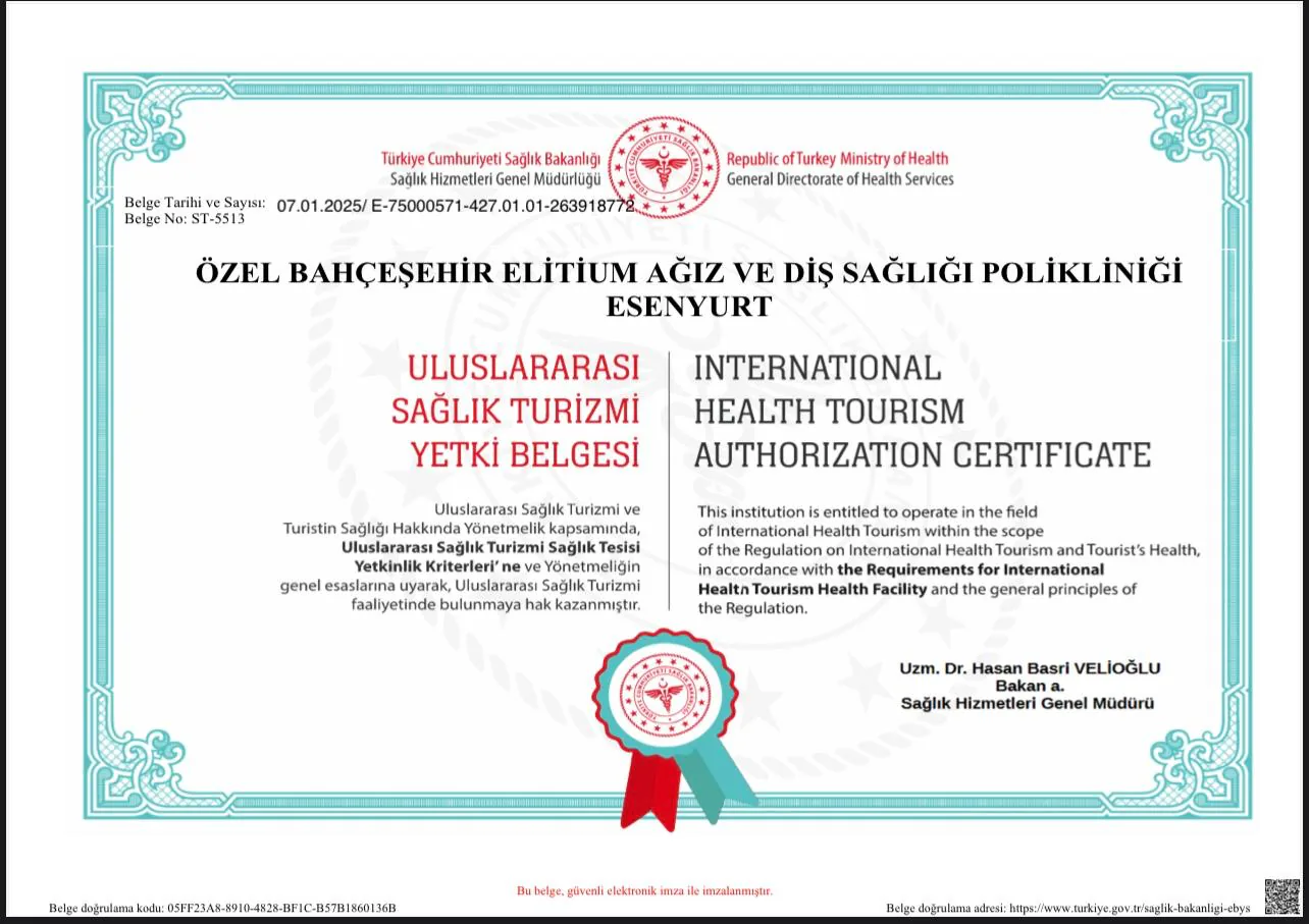 Uluslararası Sağlık Turizmi Yetki Belgesi