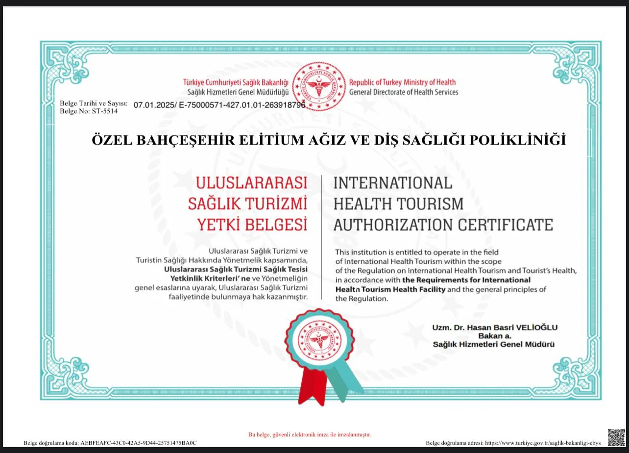 Uluslararası Sağlık Turizmi Yetki Belgesi